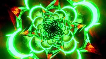 abstrato fiação túnel com verde cor. em loop animação video
