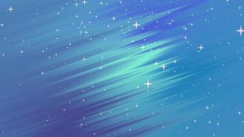 Blue and green night sky with stars. video