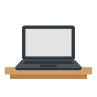 Laptop on Desk for Simple Work or Study Setup in Minimal Style png