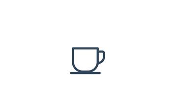 Coffee icon animated. alpha channel, transparent background video