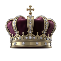 luxueux or couronne orné avec pétillant diamants et riches violet velours intérieur, symbolisant royalties et élégance. complexe conception Caractéristiques traverser sur Haut png