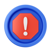 une rouge et bleu Arrêtez signe avec un exclamation marque png