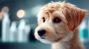 A dog sitting in front of a mirror photo