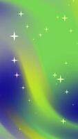 une vibrant incurvé pente toile de fond avec bleu Jaune et vert teintes orné avec stylisé étoiles video